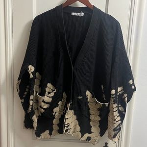 young fabulous & broke Distressed Tie-Dyed Cardigan Sweater with front pockets!